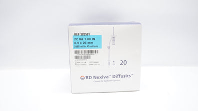BD 383591 Nexiva Diffusics Closed IV Cath. System 22Ga x 1.00inch - Box of 20
